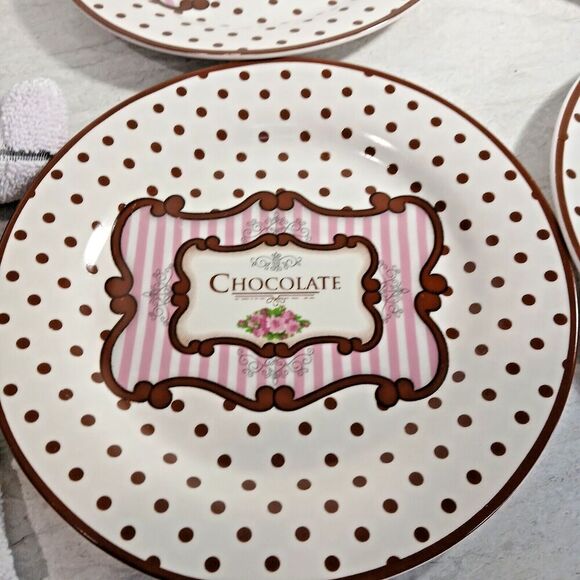 3 Decor Plates That Have The Word Chocolate on it. 8in by 8in. - Picture 3 of 5